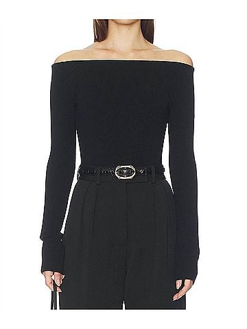 A.L.C. Jo Long Sleeve Off Shoulder Top in Black (view 2)