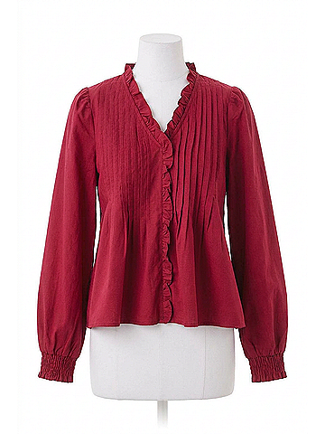 TCEC Carmella Button Down Blouse in Crimson (view 1)