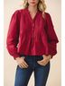 TCEC Solid Red Carmella Button Down Blouse in Crimson Size S - photo 5