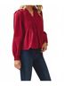 TCEC Solid Red Carmella Button Down Blouse in Crimson Size M - photo 3