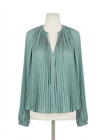 Ulla Johnson Electra Long Sleeve Blouse in Sea Glass (view 1)