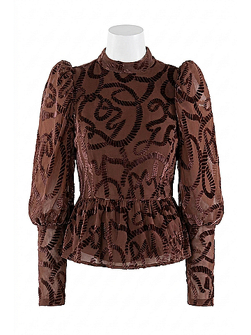 Emily McCarthy Women's Velvet Burnout Top in Rope (view 1)