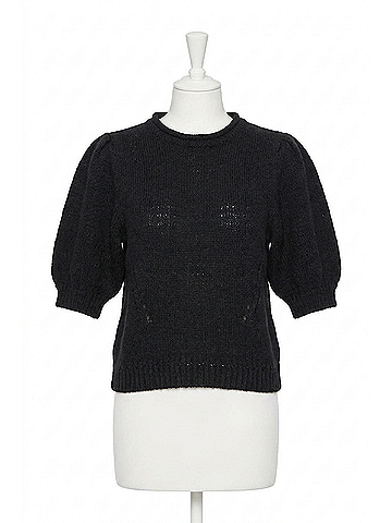 Ulla Johnson Pia Elbow-Length Top in Noir (view 1)