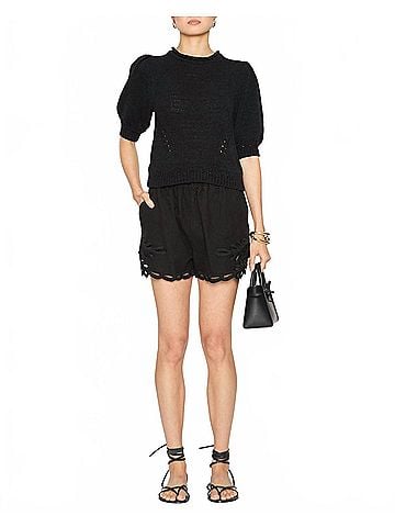 Ulla Johnson Pia Elbow-Length Top in Noir (view 2)