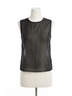 FRAME Solid Black Mesh Twist Tank Top in Black Size XS - photo 1