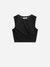 FRAME Solid Black Mesh Twist Tank Top in Black Size XS - photo 3