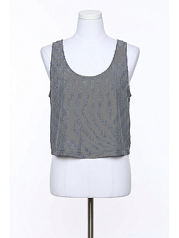 Minkpink Uptown Girl Button Back in Blue/White (view 1)