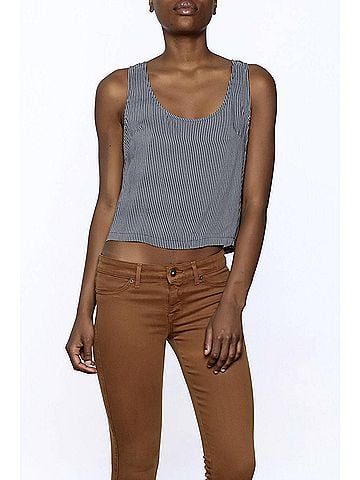 Minkpink Uptown Girl Button Back in Blue/White (view 2)