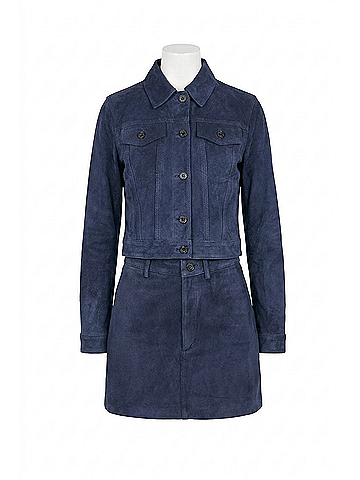 DL1961 Vika Jacket in Navy Suede (view 1)