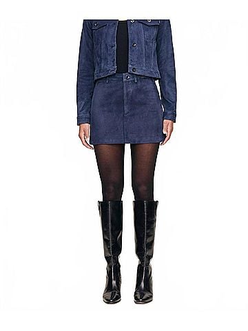 DL1961 Vika Jacket in Navy Suede (view 2)