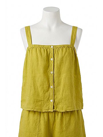 Velvet by Graham & Spencer Quin Linen Top in Dandelion (view 1)