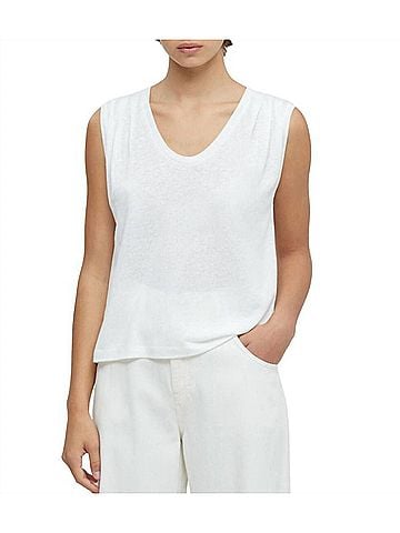 Closed Tencel And Linen Tank Top in White (view 2)