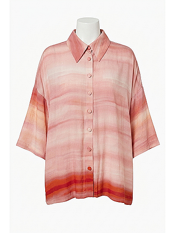 Hemant & Nandita Oversized Shirt Top in Multi (view 1)