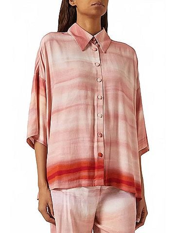 Hemant & Nandita Oversized Shirt Top in Multi (view 2)