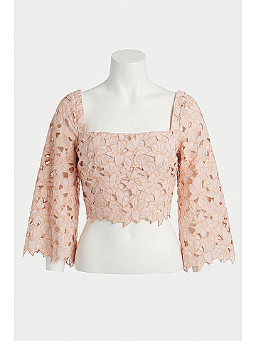 Allison Poppy Crop Top in Blush (view 1)
