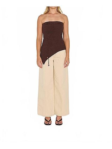 Minkpink Keani Strapless Knit Top in Chocolate Brown (view 2)