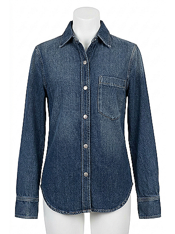 DL1961 Women's Ines Shirt Top in Lapis (view 1)