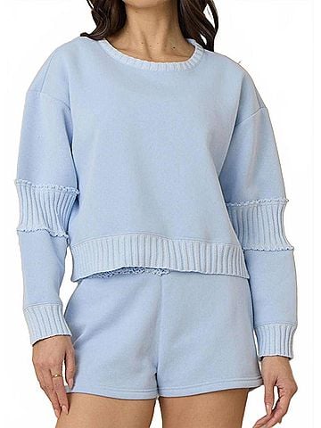 Vintage Havana Vintage Fleece Crew Sweatshirt in Lake Blue (view 2)