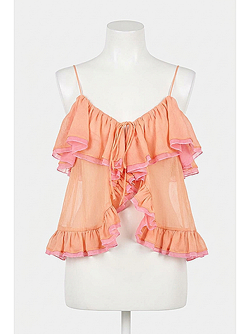 Ronny Kobo Ciara Chiffon Top in Creamsicle Bubble Gum (view 1)