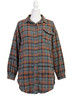 Easel Plaid Blue Fredi Button Down Shirt in Teal Size L - photo 1