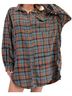 Easel Plaid Blue Fredi Button Down Shirt in Teal Size L - photo 2
