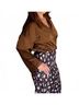 Glam Solid Brown Maple Leaf Blouse in Brown Size S - photo 3