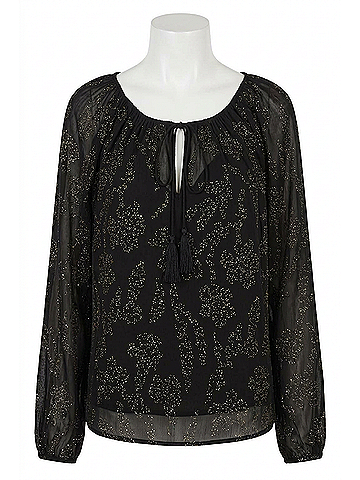Veronica Beard Marlena Beaded Blouse in Black (view 1)