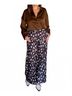 Glam Solid Brown Maple Leaf Blouse in Brown Size M - photo 5