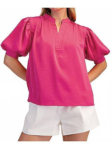 Glam The Fiona Top in Fuchsia (view 2)