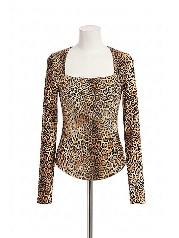 Fifteen Twenty Cady Side Shirred Top in Leopard (view 1)