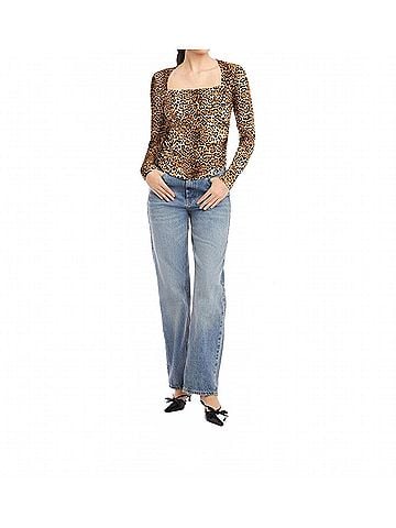 Fifteen Twenty Cady Side Shirred Top in Leopard (view 2)