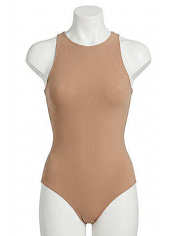 Commando Butter Crewneck Tank Bodysuit in Toffee (view 1)