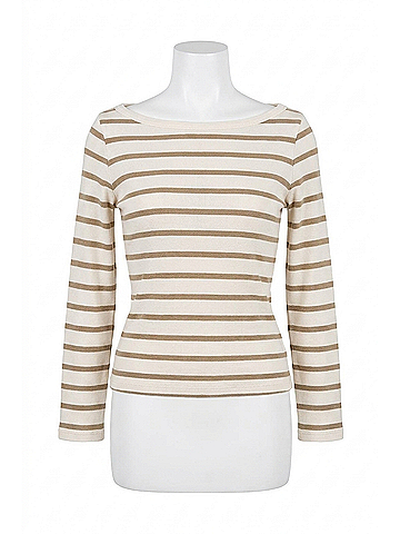 Citizens of Humanity Boat Neck Slim Tee in Ginger Stripe (view 1)