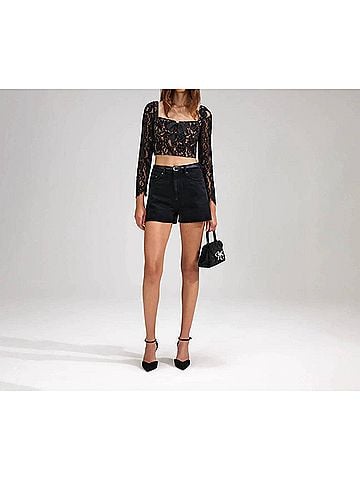 Self-Portrait Cord Lace Top in Black (view 2)