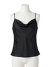 Elan Solid Black Sofia Cowl Neck Cami in Black Size M - photo 1