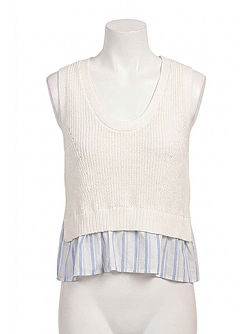 Central Park West Rae Twofer Tank Top in White (view 1)