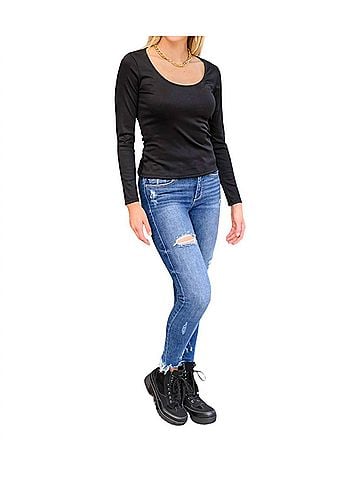 Mittoshop Can You Believe It Basic Top in Black (view 2)