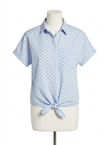 DL1961 Chrystie Top in Blue Dotted (view 1)