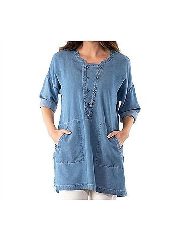Stella Carakasi Heatwave Tunic in Medium Wash (view 2)