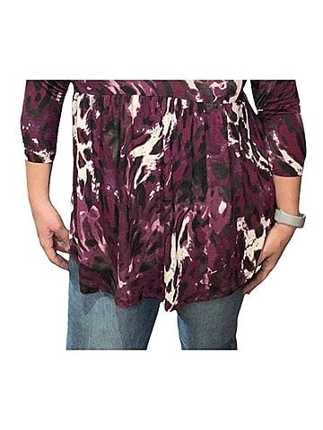 Honeyme Livin' The Life Babydoll Top in Plum (view 2)