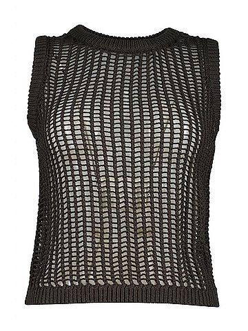 Bishop + Young Women's Huttan Knit Tank Top in Olive (view 2)
