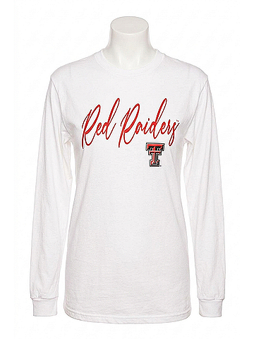 Gameday couture Texas Tech University Long Sleeve Crew Tee in White (view 1)
