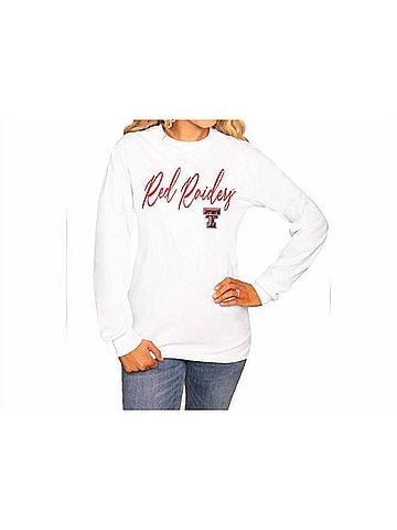 Gameday couture Texas Tech University Long Sleeve Crew Tee in White (view 2)