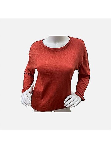 Elliott Lauren Long Sleeve Tee in Rust (view 2)