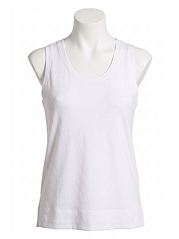 Tribal High-Low Tank Top in White (view 1)