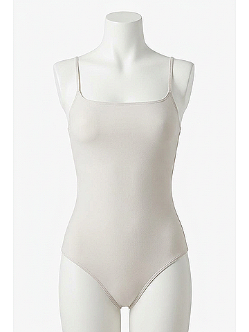 Commando Faux Leather Cami Bodysuit in Porcelain (view 1)