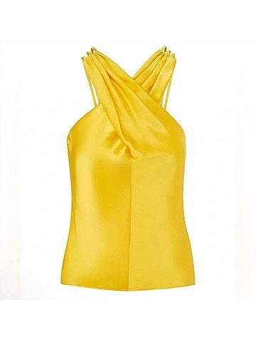 Veronica Beard Stewart Charmeuse Top in Bright Sunset (view 1)