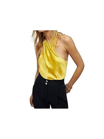 Veronica Beard Stewart Charmeuse Top in Bright Sunset (view 2)