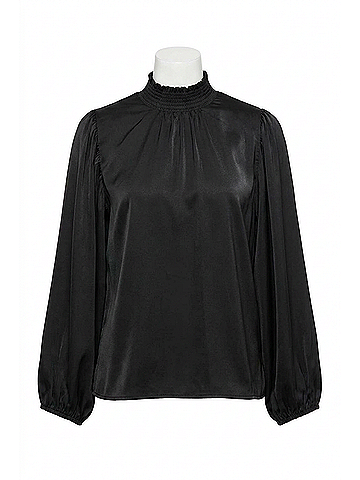 Sugarlips Satin Blouse in Black (view 1)
