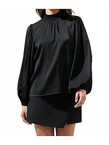 Sugarlips Satin Blouse in Black (view 2)